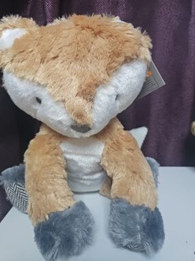 Levtex Tan and Gray Plush Fox Stuffed Animal